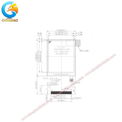 2.0 Inch 240*320 Ips Tft Lcd Display Rgb Interface Reliable Product