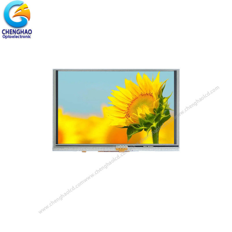 5" WVGA Small Color LCD Display Wide Temperature With Resistive Touch Panel