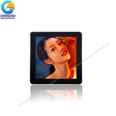 All Black Effect Square TFT Display 3.95 นิ้ว 480x480 TFT LCD จอสัมผัสความจุ