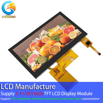 มุมชมฟรี มอนิเตอร์จอสัมผัส LCD 4.3 นิ้ว FPC 40 Pin 800 * 480