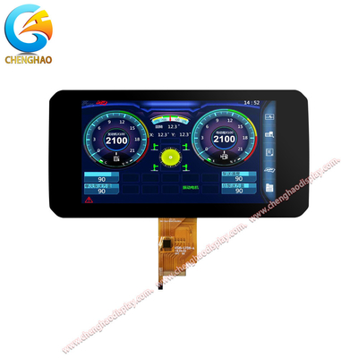 1000cd/m2 จอ LCD หน้าจอสัมผัส ปรับแต่ง 7 นิ้ว 1024*600 พิกเซล IPS TFT
