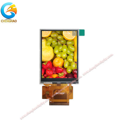 โมดูลแสดงผลหน้าจอสัมผัสขนาด 2.8 นิ้วสำหรับอุตสาหกรรม, อุณหภูมิกว้าง (-20~+70°C), 50-pin FPC