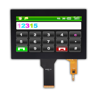 WVGA 200nit TFT LCD Touch Screen CTP I2C การดูเวลา 12 โมง