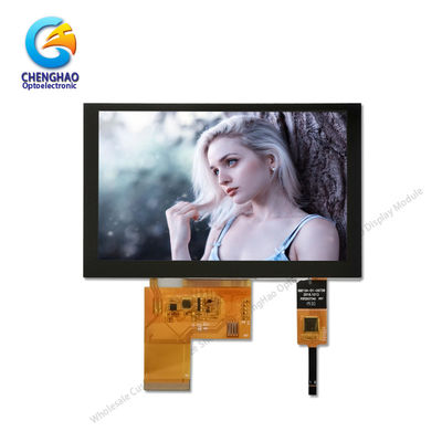 มอนิเตอร์จอสัมผัส LCD ขนาด 800x480 5 นิ้ว ขนาด 300cd/M2 พร้อมแผ่นจอจุ